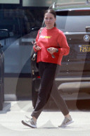 Makeup free Sophia Bush looks hot and sweaty as she emerges from a two-hour workout session in West Hollywood. 