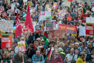 Thousands of people attend a march and rally in Central London against the state visit by President Donald Trump. 4-6-19