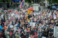 Thousands of people attend a march and rally in Central London against the state visit by President Donald Trump. 4-6-19