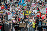 Thousands of people attend a march and rally in Central London against the state visit by President Donald Trump. 4-6-19