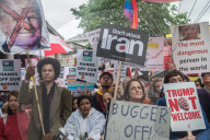 Thousands of people attend a march and rally in Central London against the state visit by President Donald Trump. 4-6-19