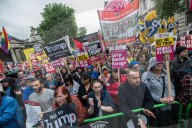 Thousands of people attend a march and rally in Central London against the state visit by President Donald Trump. 4-6-19