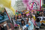 Thousands of people attend a march and rally in Central London against the state visit by President Donald Trump. 4-6-19