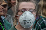 Thousands of people attend a march and rally in Central London against the state visit by President Donald Trump. 4-6-19