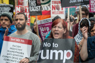 Thousands of people attend a march and rally in Central London against the state visit by President Donald Trump. 4-6-19
