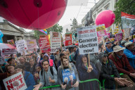 Thousands of people attend a march and rally in Central London against the state visit by President Donald Trump. 4-6-19