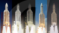 Ariane 5 launchers with science missions onboard. 