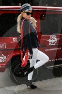 Paris Hilton leaving her hotel inParis during The Cash & Rocket Tour