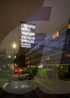 A projection on Frinstead House in west London on the eve of the second anniversary of the Grenfell Tower fire. 