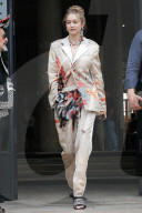 Gigi Hadid leaving Heron Preston show during Paris Fashion Week 2019