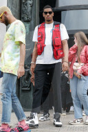 Victor Cruz leaving Heron Preston show during Paris Fashion Week 2019