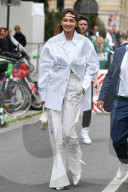 Gigi Hadid leaves the Louis Vuitton Menswear Spring Summer 2020