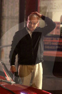 Bill Murray and Rashida Jones Getting Pulled Over by Police Officer in Movie Set Scene