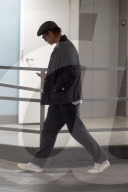 Brad Pitt is pictured as he arrives at an office building in Los Angeles. 