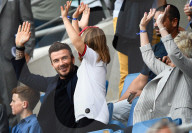 PEOPLE - David Beckham küsst Tochter Harper auf der Tribüne der Frauenfussball-WM