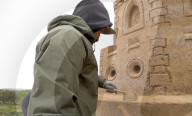 FEATURE - 17 Meter hoch: Die weltgrösste Sandburg in Binz auf Rügen