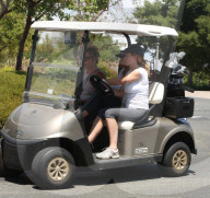 Kendra Wilkinson and best friend Jessica Hall wear matching outfits for a round of golf together