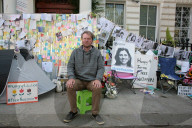 Richard Ratcliffe on hunger strike outside the Iranian embassy in London.