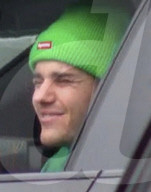 PREMIUM EXCLUSIVE Justin Bieber Sports Bright Green Supreme Beanie While Cruising In His Lambo