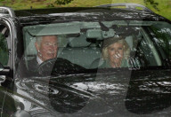 Members of The Royal Family Accompany The Queen to Crathie Kirk