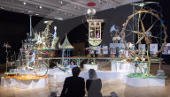Bonham's Auction of kinetic sculpture 
'A Quiet Afternoon in the Cloud Cuckoo Valley' by Rowland Emett. 
Press photo call 
12th August 2019 
At Bonhams, New Bond Street, London, Great Britain
