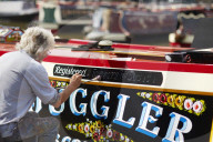 Canal boat painter Phil Speight