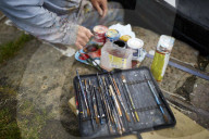 Canal boat painter Phil Speight
