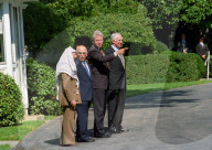 Yassir Arafat, Benyamin Netanyahu and King Hussein visit the White House, Washington DC, USA - 01 Oct 1996
