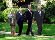 Yassir Arafat, Benyamin Netanyahu and King Hussein visit the White House, Washington DC, USA - 01 Oct 1996