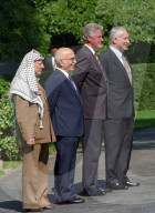 Yassir Arafat, Benyamin Netanyahu and King Hussein visit the White House, Washington DC, USA - 01 Oct 1996