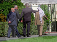 Yassir Arafat, Benyamin Netanyahu and King Hussein visit the White House, Washington DC, USA - 01 Oct 1996