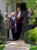 Yassir Arafat, Benyamin Netanyahu and King Hussein visit the White House, Washington DC, USA - 01 Oct 1996