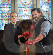 Macbeth by William Shakespeare.Produced by Antic Disposition at Temple Church, London.