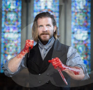 Macbeth by William Shakespeare.Produced by Antic Disposition at Temple Church, London.