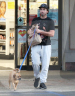 PREMIUM EXCLUSIVE Brody Jenner Stops By CVS With Adorable Pup Shoey In Tow