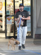 PREMIUM EXCLUSIVE Brody Jenner Stops By CVS With Adorable Pup Shoey In Tow