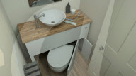 FEATURE - Klapptoilette macht das Beste aus begrenztem Platz im kleinsten Raum des Hauses
