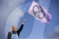 Extinction Rebellion blocks UK fracking site in climate protest. Environmental activists demonstrate outside Cuadrilla’s Preston New Road site