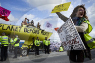 Extinction Rebellion blocks UK fracking site in climate protest. Environmental activists demonstrate outside Cuadrilla’s Preston New Road site