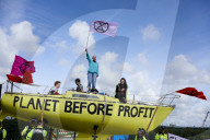 Extinction Rebellion blocks UK fracking site in climate protest. Environmental activists demonstrate outside Cuadrilla’s Preston New Road site