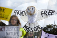 Extinction Rebellion blocks UK fracking site in climate protest. Environmental activists demonstrate outside Cuadrilla’s Preston New Road site