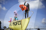 Extinction Rebellion blocks UK fracking site in climate protest. Environmental activists demonstrate outside Cuadrilla’s Preston New Road site