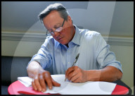 David Cameron writing his book