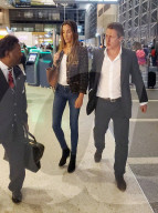 Hugh Grant Departs LAX With Wife Anna Eberstein After Leaving The Emmys Empty Handed