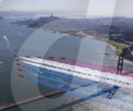 Red Arrows Flypast over Golden Gate Bridge
