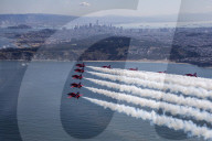 Red Arrows Flypast over Golden Gate Bridge