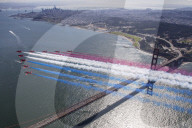 Red Arrows Flypast over Golden Gate Bridge