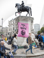 Extinction Rebellion activists in London, Great Britain 
7th October 2019 

On Westminster Bridge and Trafalgar Square, London.