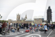 Extinction Rebellion activists in London, Great Britain 
7th October 2019 

On Westminster Bridge and Trafalgar Square, London.