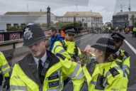 Climate change activists from the Extinction Rebellion start a couple of weeks actions around the Houses of Parliament. They block and occupy roads around the Parliament and some chain themselves to a truck outside the Home Office.